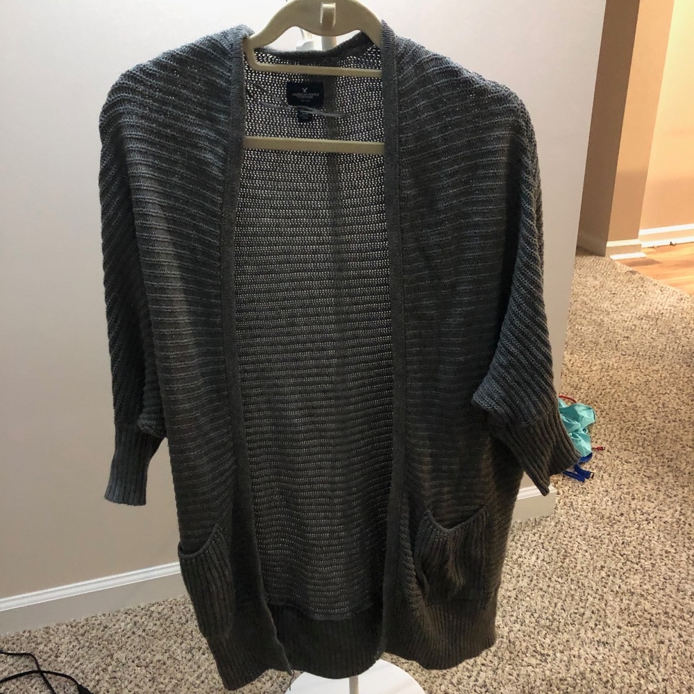 Grey knit cardigan